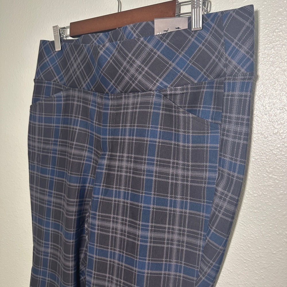 NWT Torrid Studio Luxe Ponte Pocket Pixie Skinny Plaid Pants Plaid Phantom 1T